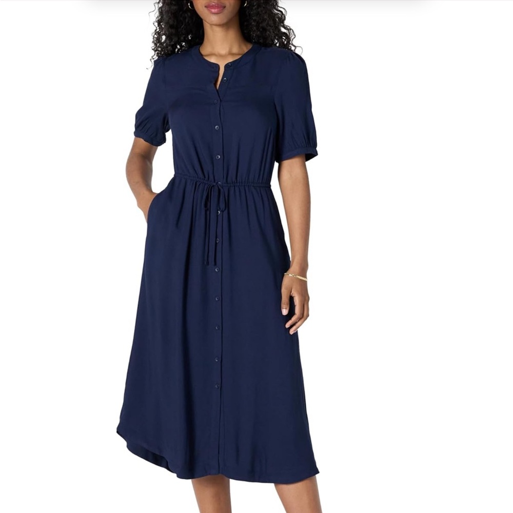 Amazon Essentials Navy Blue Button-Up Dress XXL